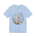 Vintage floral fairy garden T-shirt by Printify featuring botanical flower and fairy graphic on a comfortable cotton tee.