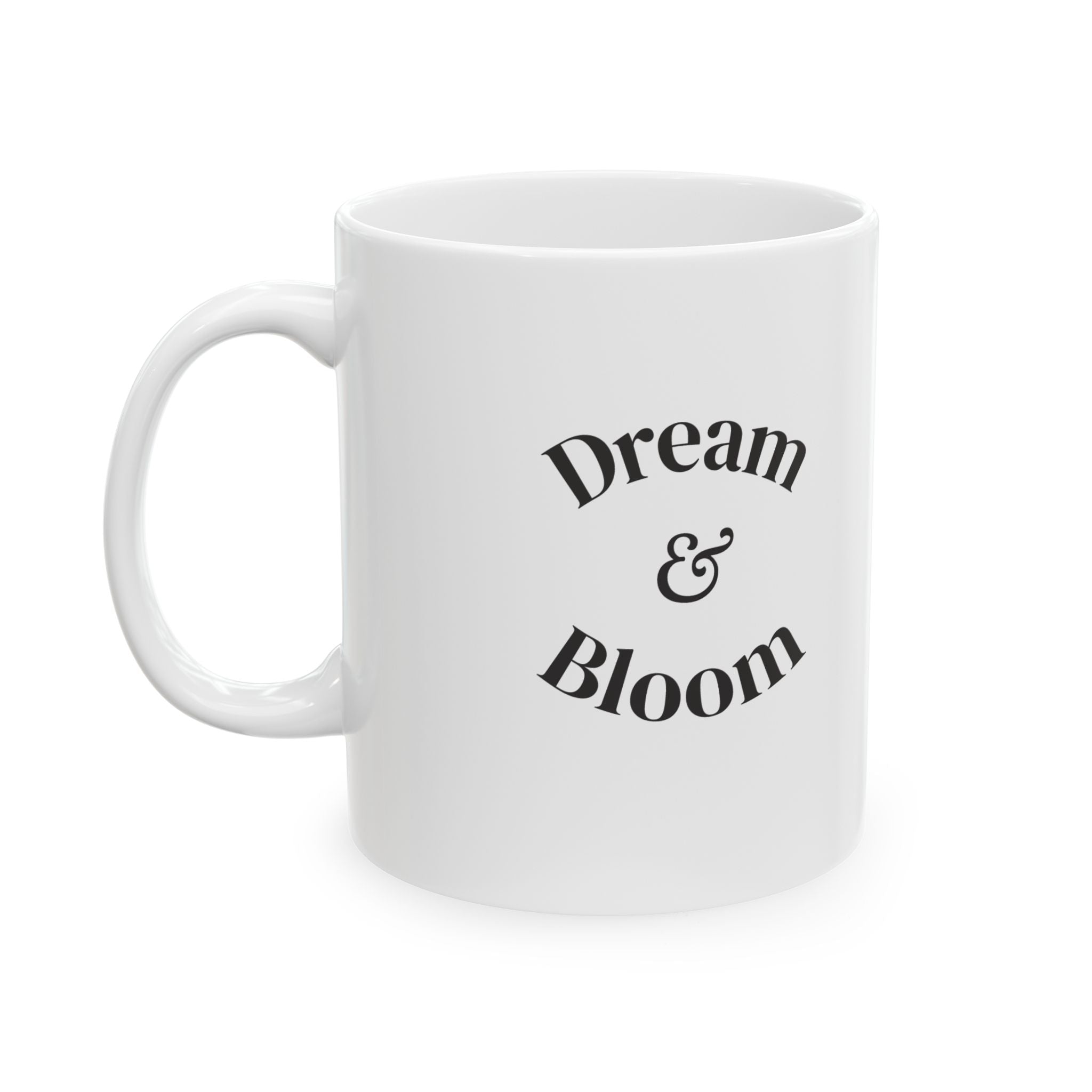 Ceramic floral fairy mug with vintage botanical design, available in 11oz and 15oz sizes, by Printify.