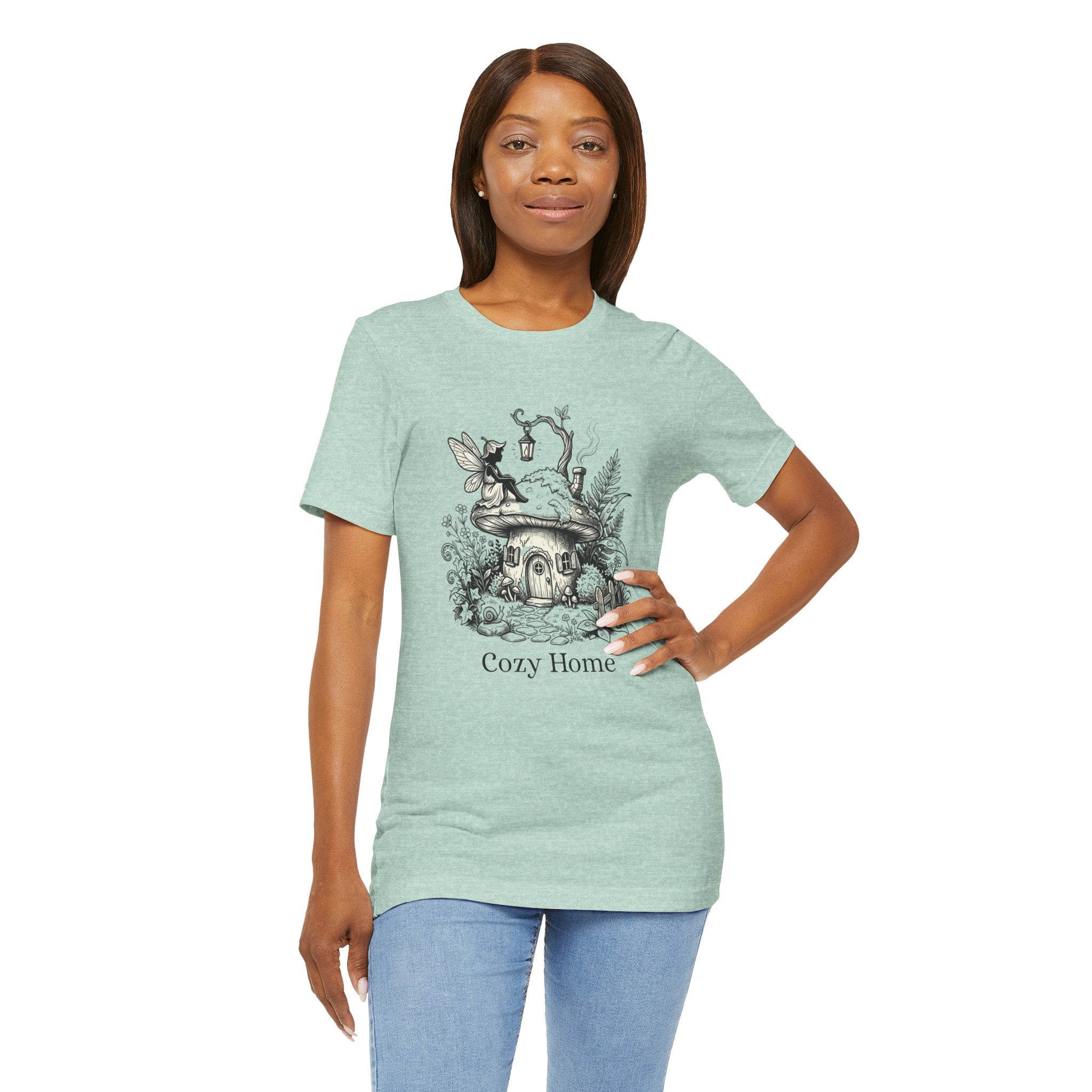 Cozy Home Tee — Fairy Mushroom Cottage Graphic Shirt