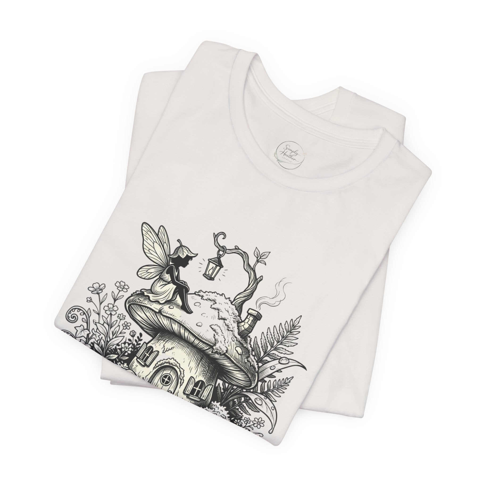 Cozy Home Tee — Fairy Mushroom Cottage Graphic Shirt