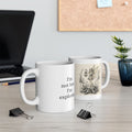 Vintage Woodland Fairy coffee mug with "I'm not lost, I'm exploring" quote, featuring enchanting fairy design by Printify.