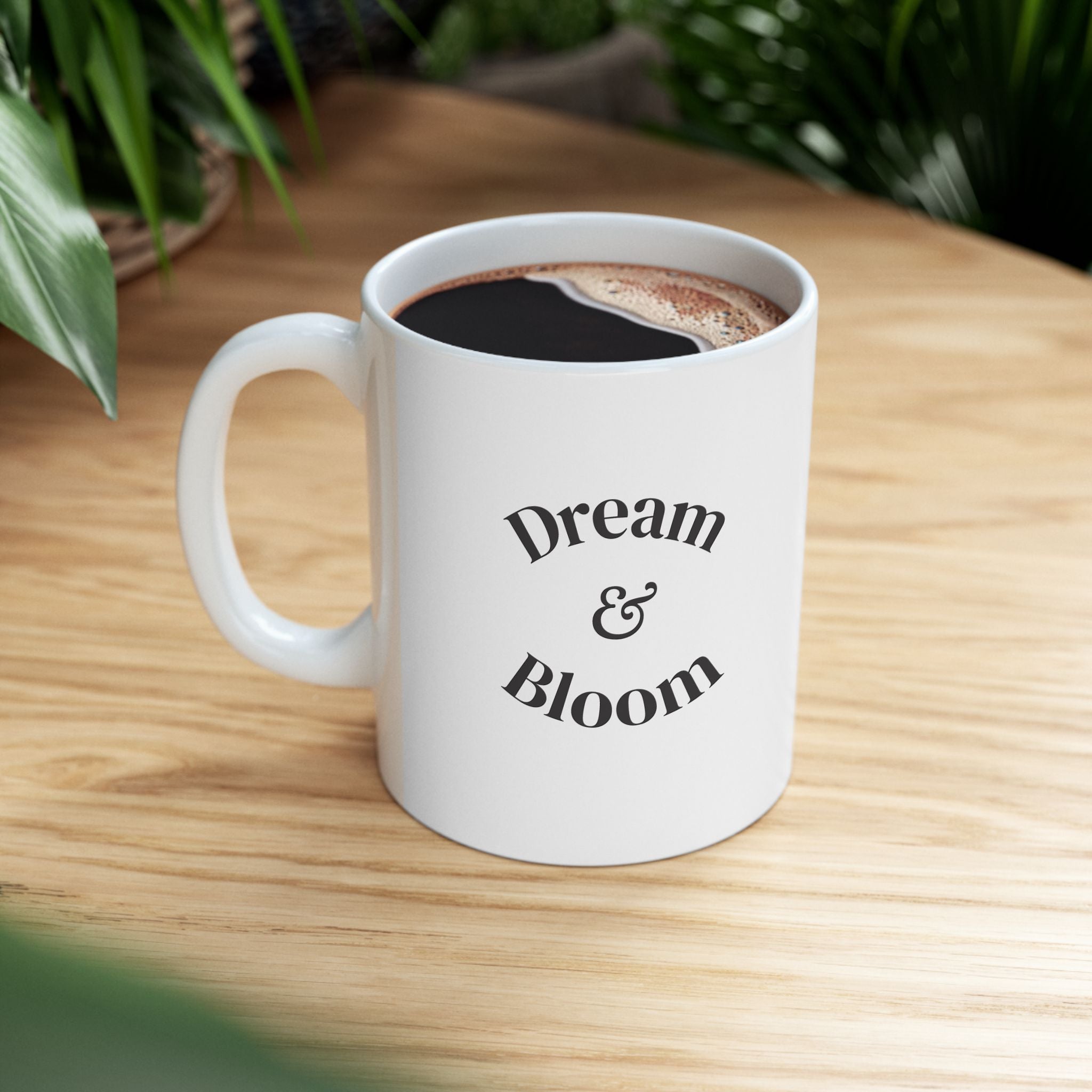 Ceramic floral fairy mug with vintage botanical design, available in 11oz and 15oz sizes, by Printify.