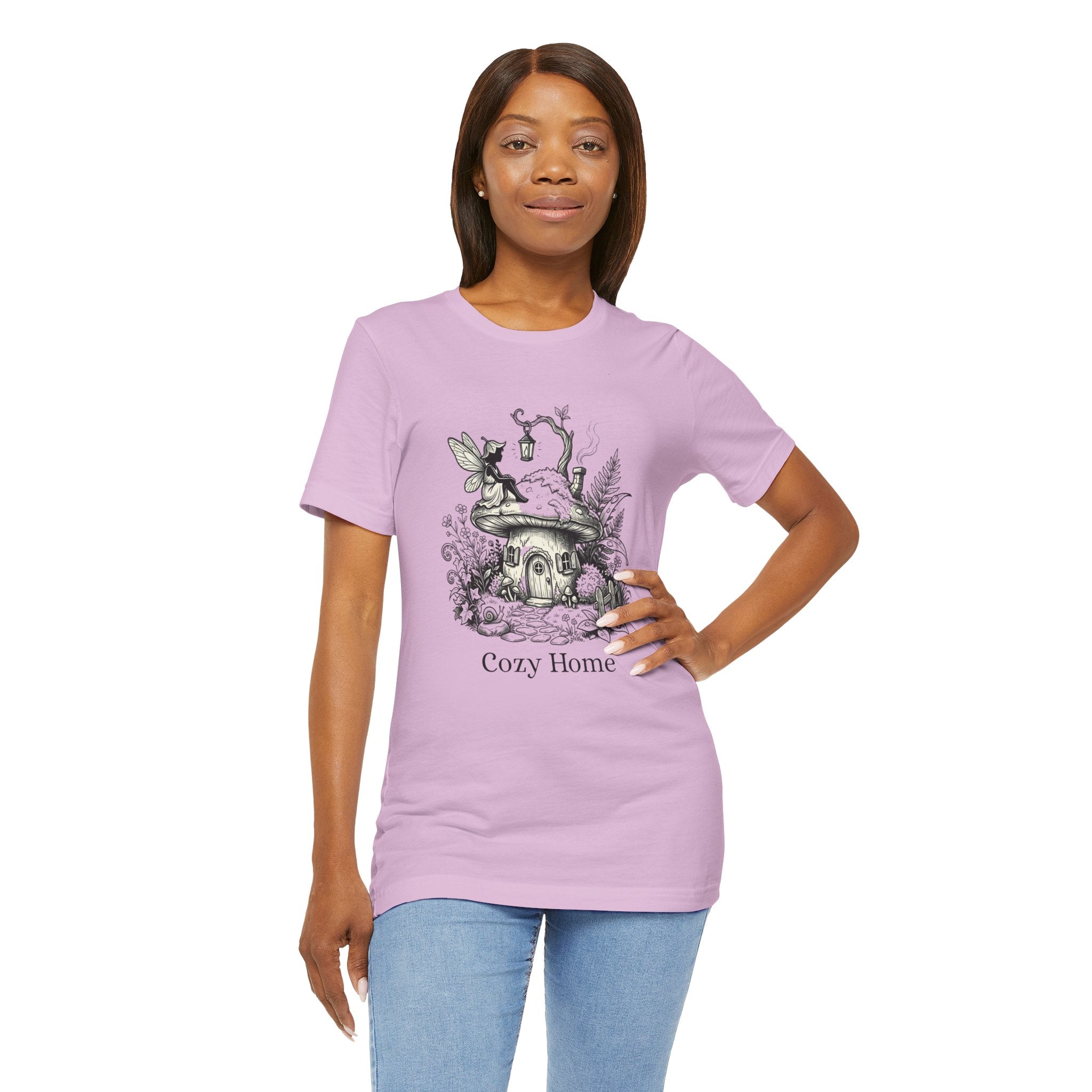 Cozy Home Tee — Fairy Mushroom Cottage Graphic Shirt