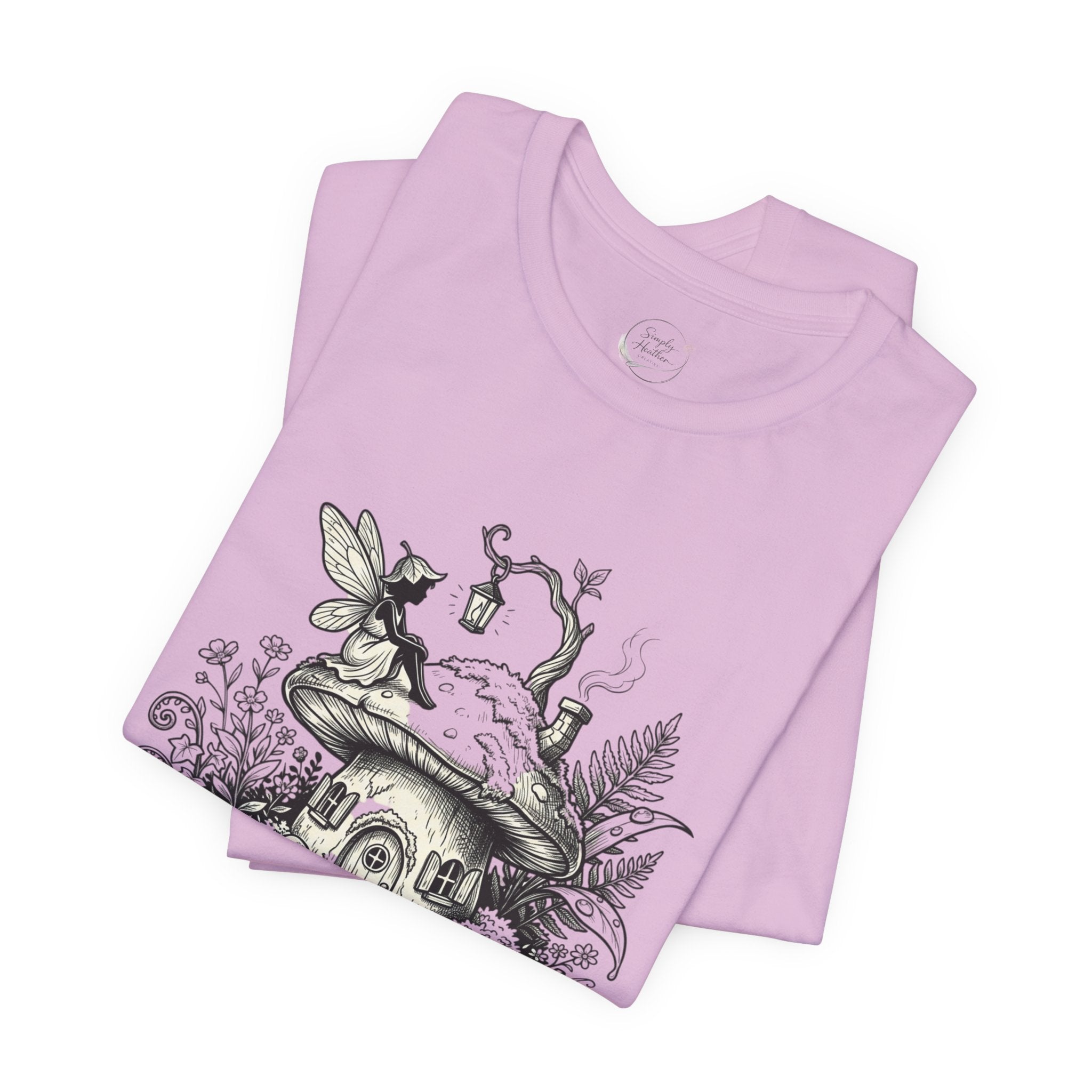 Cozy Home Tee — Fairy Mushroom Cottage Graphic Shirt