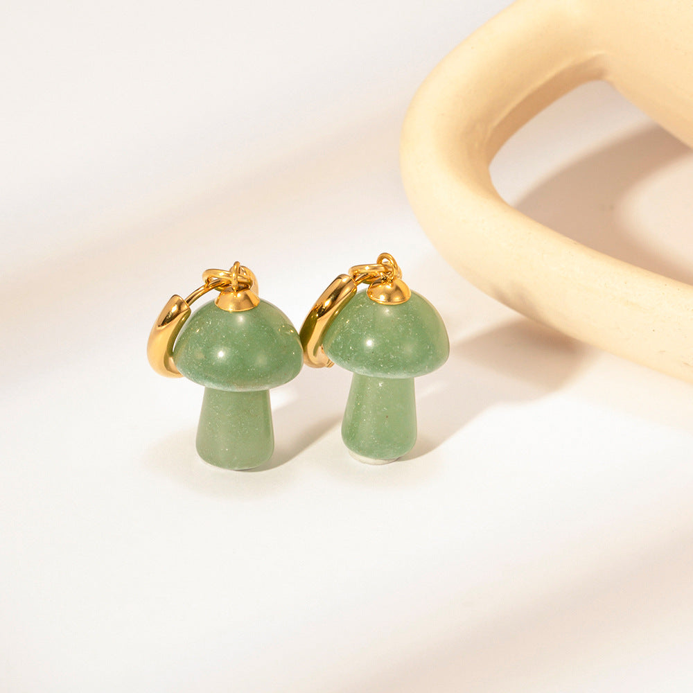 Fleurstone Mushroom Drops earrings by cjdropshipping with delicate mushroom-shaped dangle design in a natural finish.