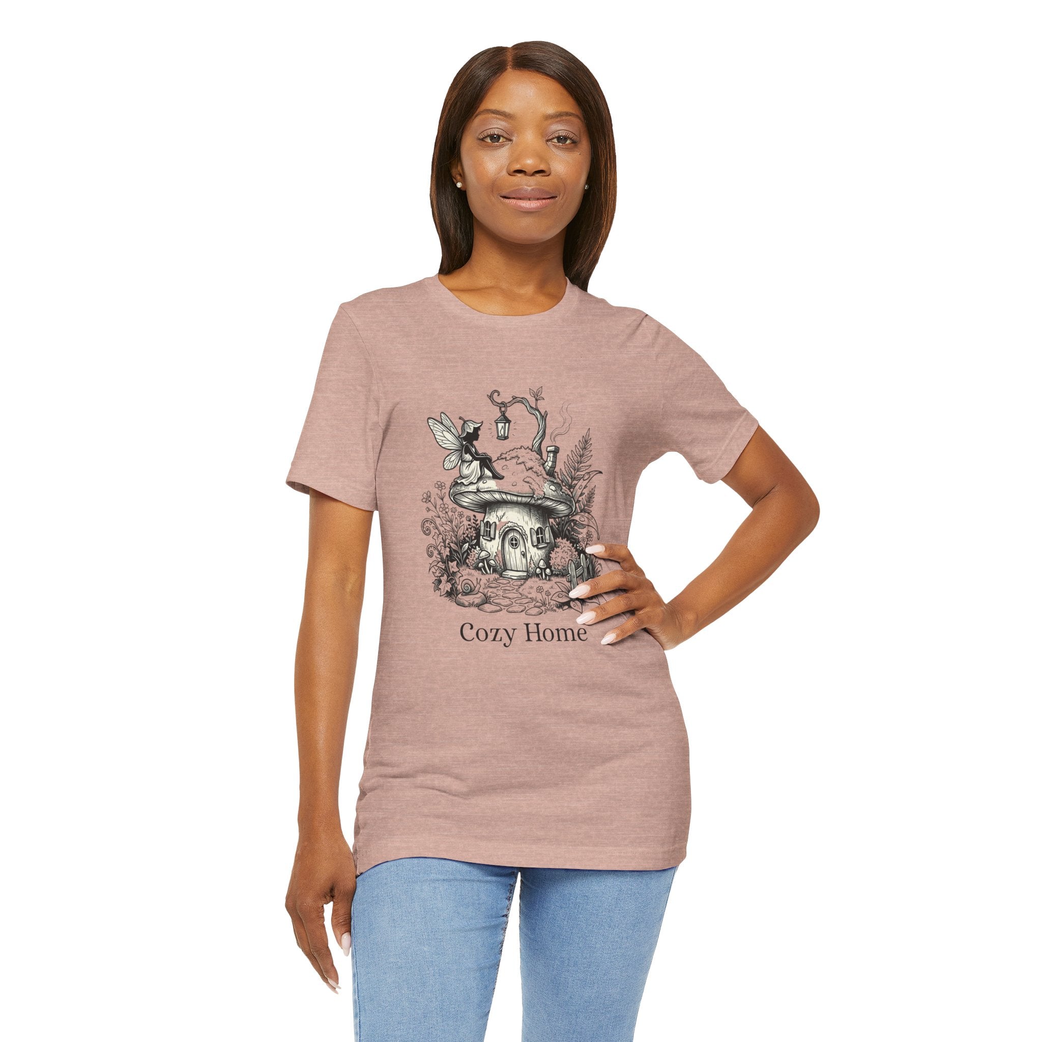 Cozy Home Tee — Fairy Mushroom Cottage Graphic Shirt