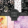 Japanese flower decorative craft paper book with double-sided scrapbook and journaling sheets, ideal for creative projects.