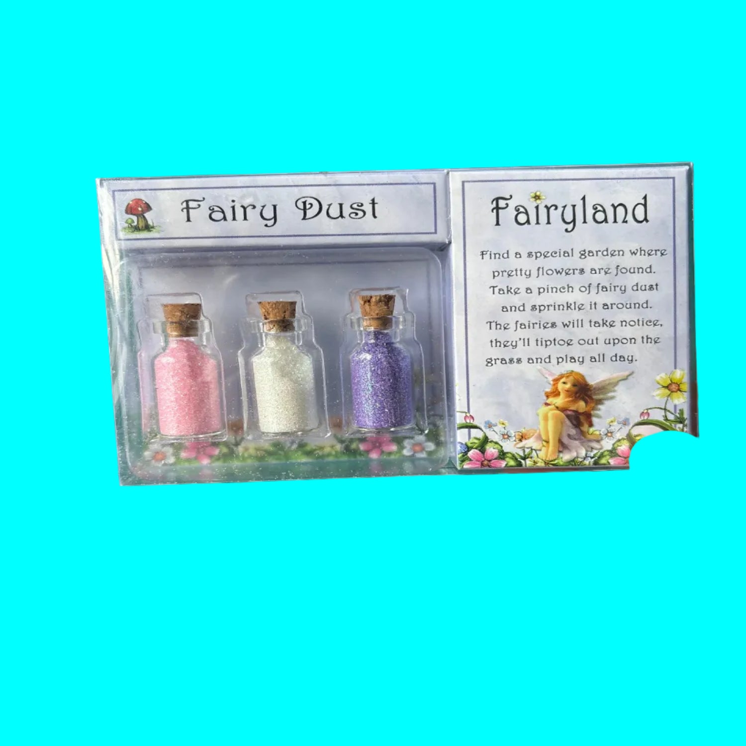 Set of three Soul & Summit Fairy Dust Wishing Jars filled with shimmering glitter, perfect for magical decor or gifts.